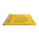 Sideview of Machine Washable Persian Yellow Traditional Rug, wshtr3650yw