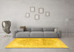 Machine Washable Persian Yellow Traditional Rug in a Living Room, wshtr3650yw