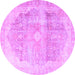 Round Persian Purple Traditional Rug, tr3650pur