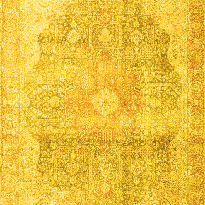 Machine Washable Persian Yellow Traditional Rug, wshtr3650yw