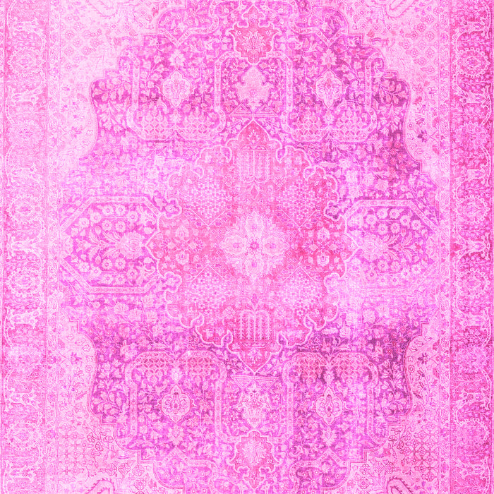 Machine Washable Persian Pink Traditional Rug, wshtr3650pnk