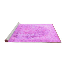 Sideview of Machine Washable Persian Purple Traditional Area Rugs, wshtr3650pur