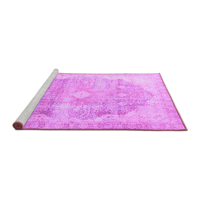 Sideview of Machine Washable Persian Purple Traditional Area Rugs, wshtr3650pur
