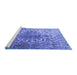 Sideview of Machine Washable Persian Blue Traditional Rug, wshtr3651blu