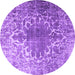 Round Persian Purple Traditional Rug, tr3651pur