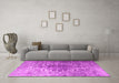 Machine Washable Persian Pink Traditional Rug in a Living Room, wshtr3651pnk