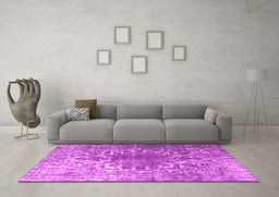 Machine Washable Persian Pink Traditional Rug in a Living Room, wshtr3651pnk