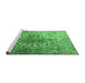 Sideview of Machine Washable Persian Emerald Green Traditional Area Rugs, wshtr3651emgrn