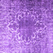 Square Machine Washable Persian Purple Traditional Area Rugs, wshtr3651pur