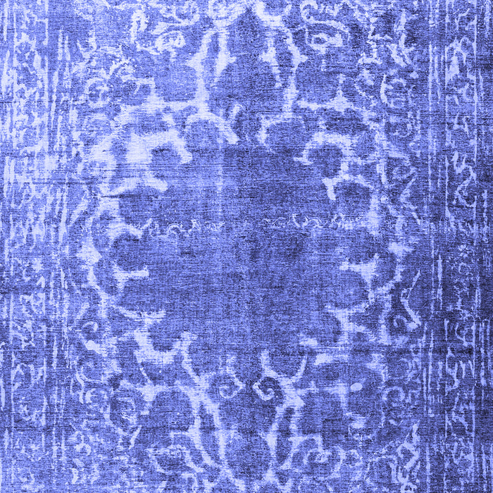 Machine Washable Persian Blue Traditional Rug, wshtr3651blu