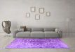 Machine Washable Persian Purple Traditional Area Rugs in a Living Room, wshtr3651pur