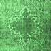 Square Machine Washable Persian Emerald Green Traditional Area Rugs, wshtr3651emgrn