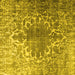 Square Persian Yellow Traditional Rug, tr3651yw