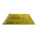 Sideview of Machine Washable Persian Yellow Traditional Rug, wshtr3651yw