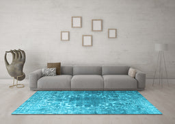 Machine Washable Persian Light Blue Traditional Rug in a Living Room, wshtr3651lblu