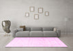 Machine Washable Persian Pink Traditional Rug in a Living Room, wshtr3652pnk