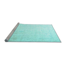 Sideview of Machine Washable Persian Light Blue Traditional Rug, wshtr3652lblu