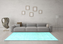 Machine Washable Persian Light Blue Traditional Rug in a Living Room, wshtr3652lblu