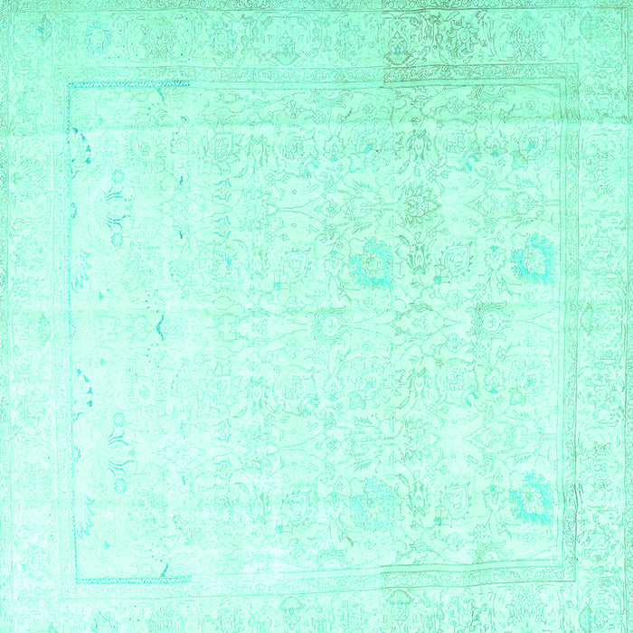 Square Persian Turquoise Traditional Rug, tr3652turq