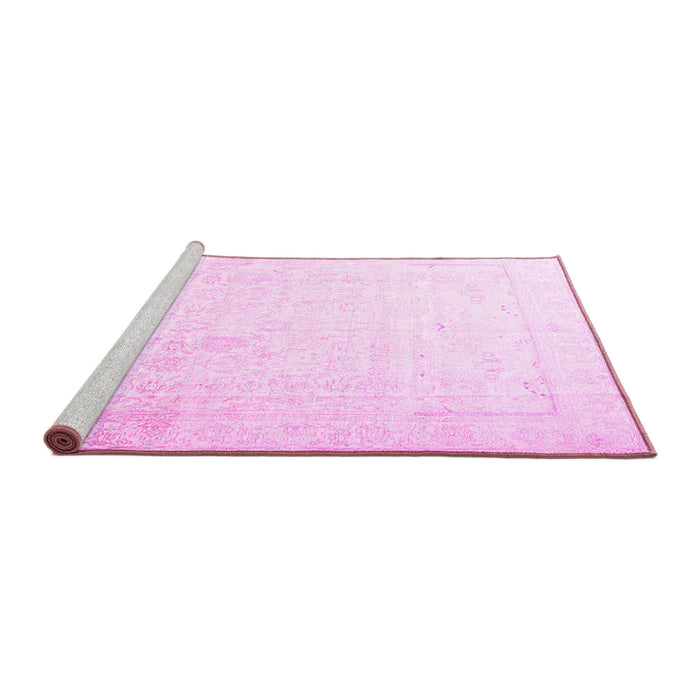 Sideview of Machine Washable Persian Pink Traditional Rug, wshtr3652pnk