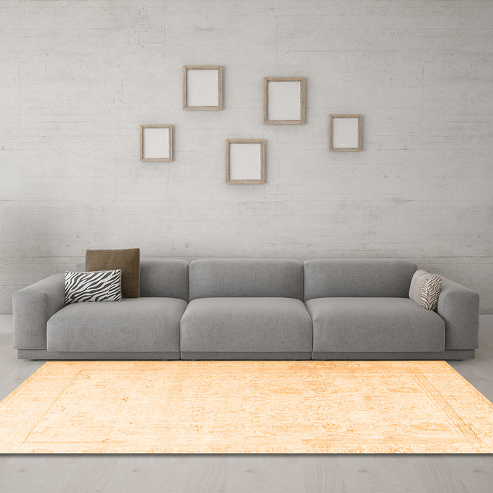 Machine Washable Persian Orange Traditional Area Rugs in a Living Room, wshtr3652org