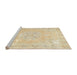 Sideview of Machine Washable Traditional Khaki Gold Rug, wshtr3653