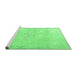 Sideview of Machine Washable Persian Emerald Green Traditional Area Rugs, wshtr3653emgrn