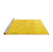 Sideview of Machine Washable Persian Yellow Traditional Rug, wshtr3653yw