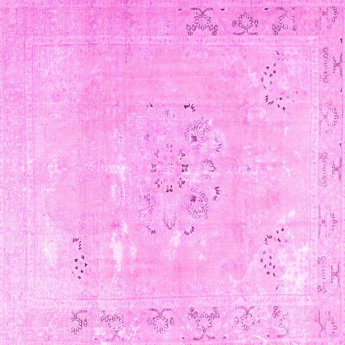Square Persian Pink Traditional Rug, tr3653pnk