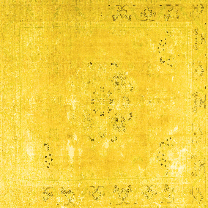 Square Persian Yellow Traditional Rug, tr3653yw