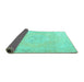 Sideview of Persian Turquoise Traditional Rug, tr3653turq