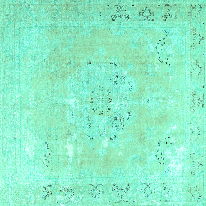 Square Machine Washable Persian Turquoise Traditional Area Rugs, wshtr3653turq