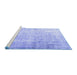 Sideview of Machine Washable Persian Blue Traditional Rug, wshtr3654blu