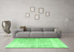 Machine Washable Persian Emerald Green Traditional Area Rugs in a Living Room,, wshtr3654emgrn