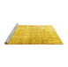 Sideview of Machine Washable Persian Yellow Traditional Rug, wshtr3654yw