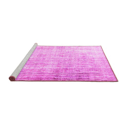 Sideview of Machine Washable Persian Pink Traditional Rug, wshtr3654pnk