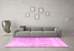 Machine Washable Persian Pink Traditional Rug in a Living Room, wshtr3654pnk