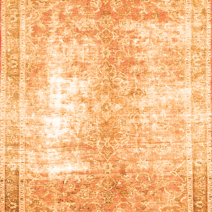 Serging Thickness of Machine Washable Persian Orange Traditional Area Rugs, wshtr3655org