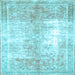 Square Persian Light Blue Traditional Rug, tr3655lblu