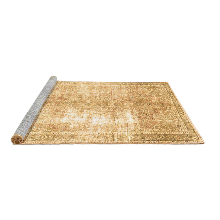 Sideview of Machine Washable Persian Brown Traditional Rug, wshtr3655brn
