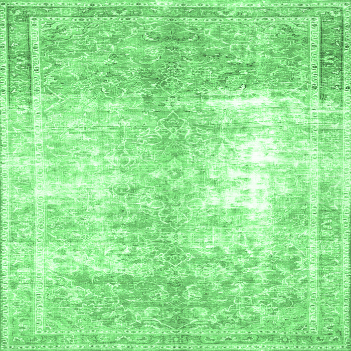 Square Persian Emerald Green Traditional Rug, tr3655emgrn