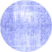 Round Persian Blue Traditional Rug, tr3655blu