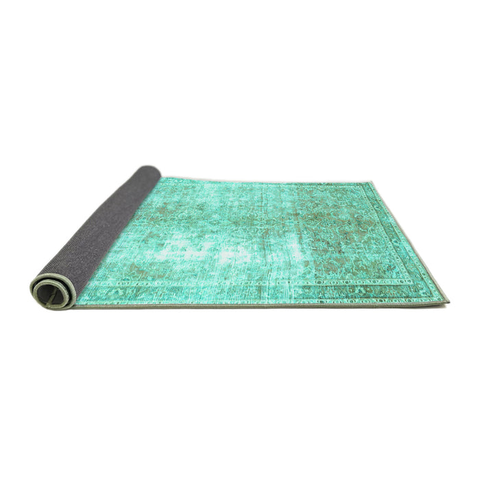 Sideview of Persian Turquoise Traditional Rug, tr3655turq