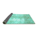 Sideview of Persian Turquoise Traditional Rug, tr3655turq