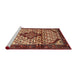 Sideview of Machine Washable Traditional Sand Brown Rug, wshtr3656