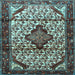 Square Persian Light Blue Traditional Rug, tr3656lblu