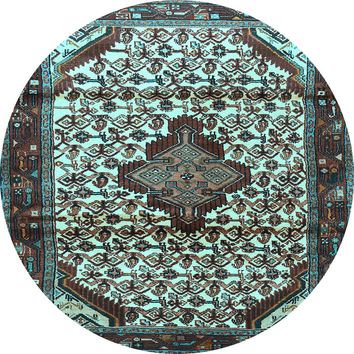 Round Persian Light Blue Traditional Rug, tr3656lblu