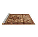 Sideview of Machine Washable Persian Brown Traditional Rug, wshtr3656brn