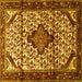 Square Machine Washable Persian Yellow Traditional Rug, wshtr3656yw