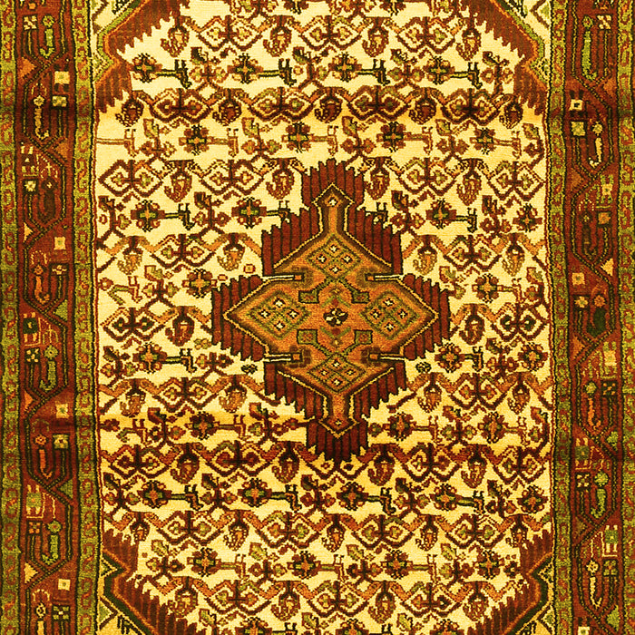 Machine Washable Persian Yellow Traditional Rug, wshtr3656yw